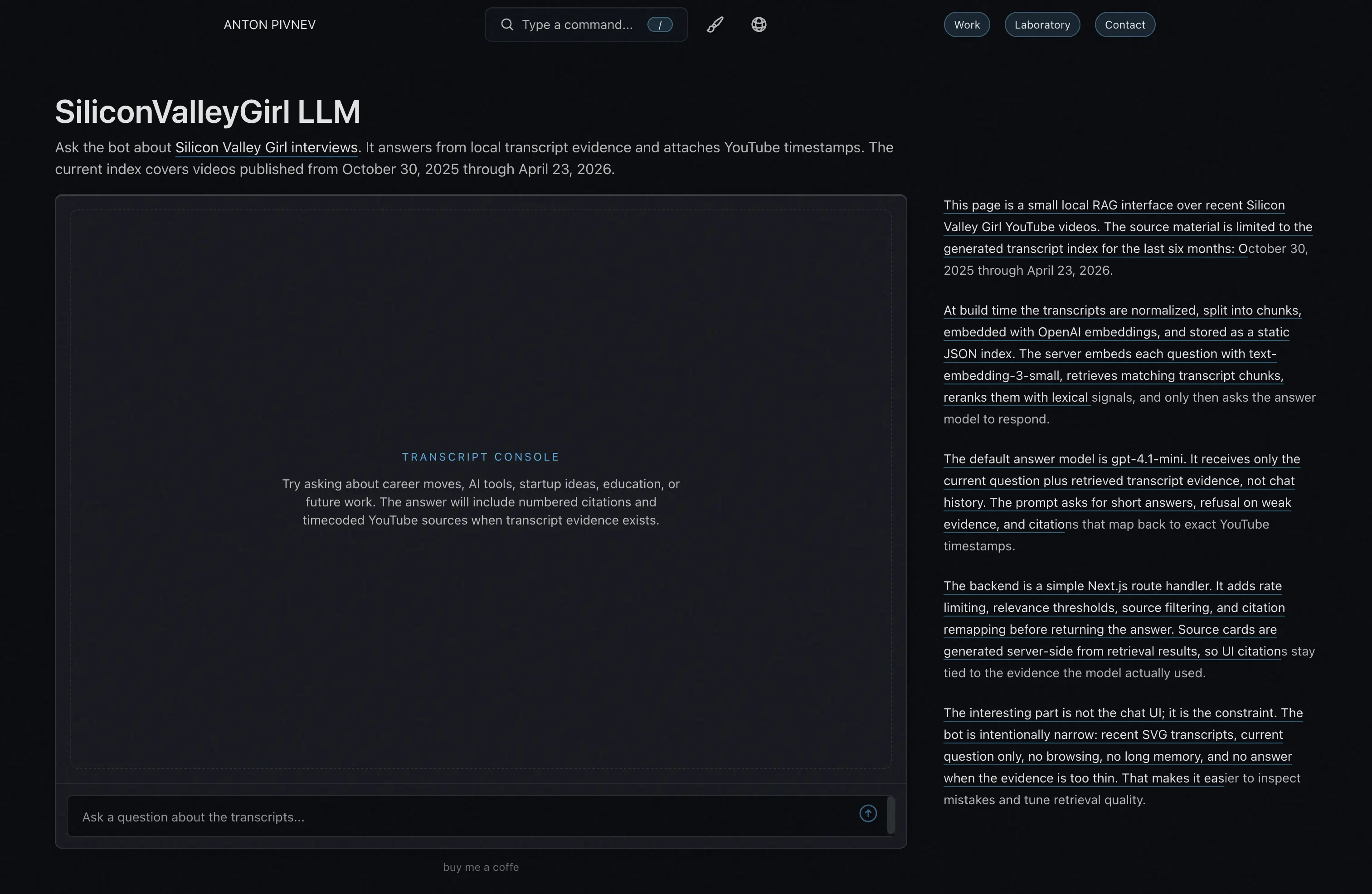 Current SVGLLM interface